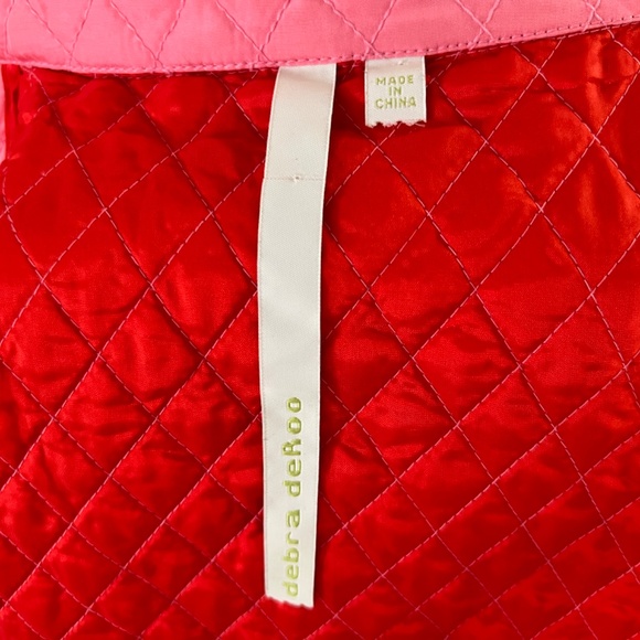 Debra DeRoo quilted 100% silk lightweight pink vest Size XL w/down/high collar - Picture 8 of 14